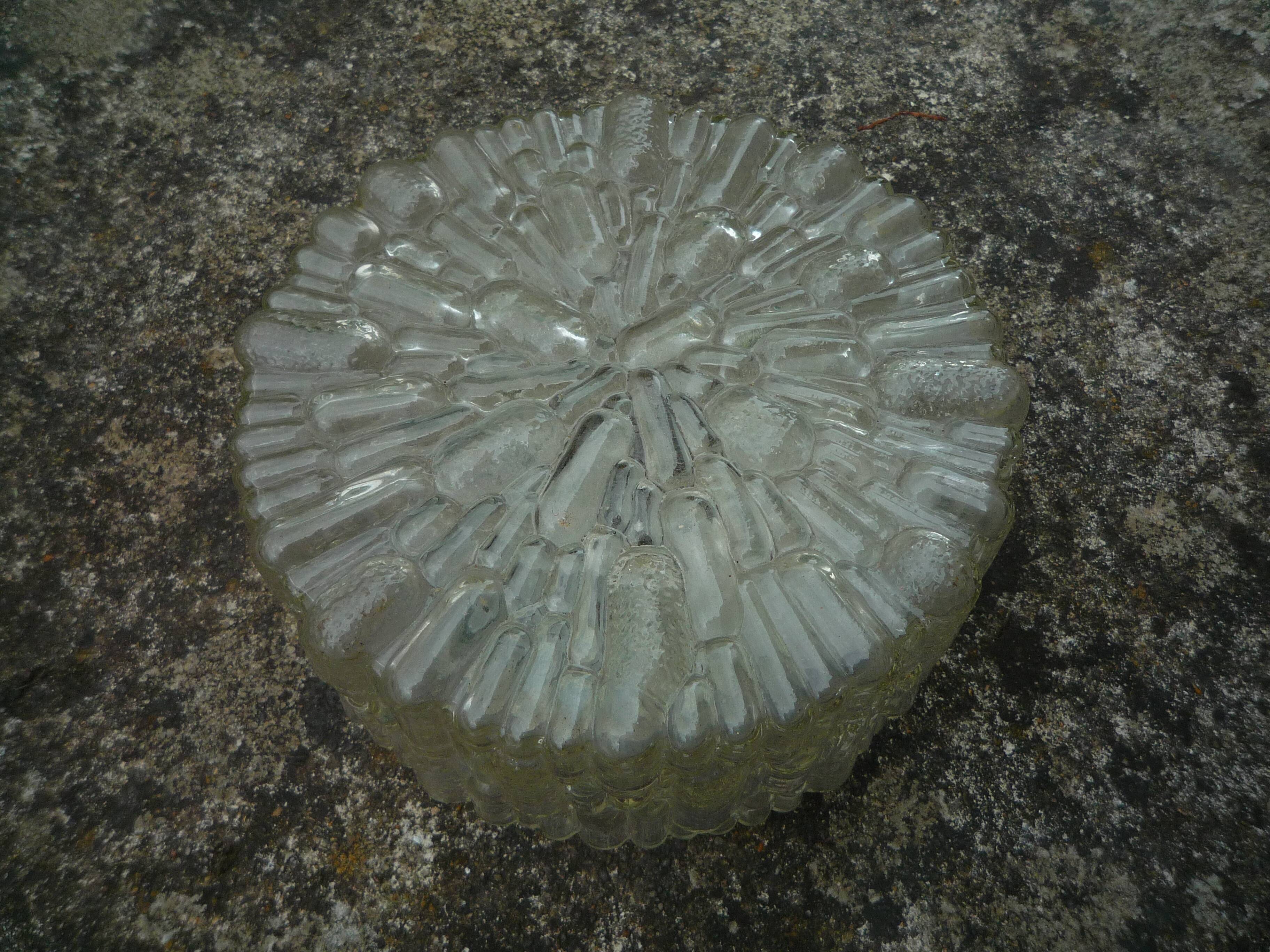 Glass wall lamp, vintage 70s