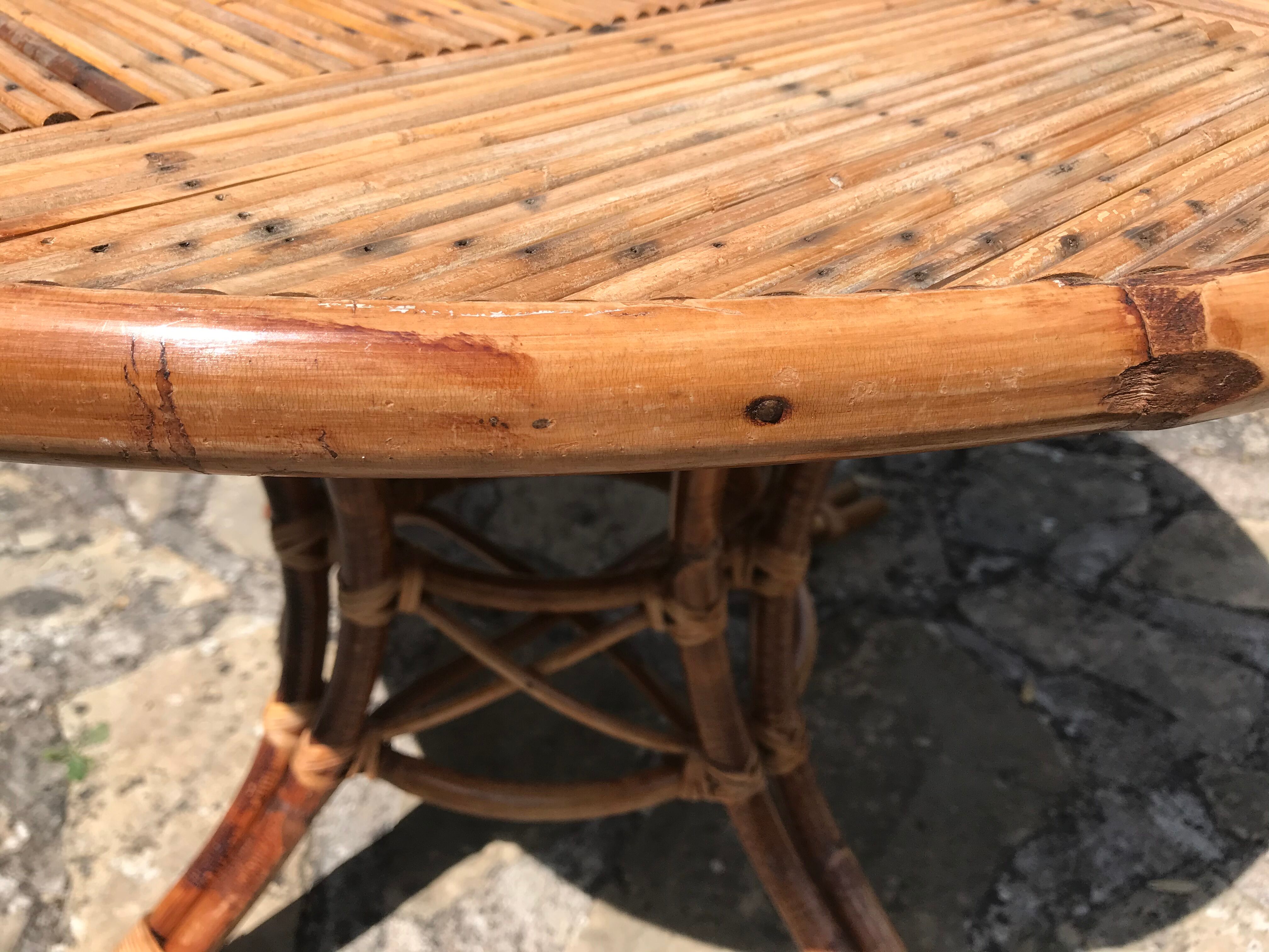 Extension rattan table circa 1960