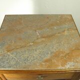 Art Deco oak and marble bedside table