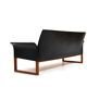 Danish Teak and Black Leather Sofa c.1960