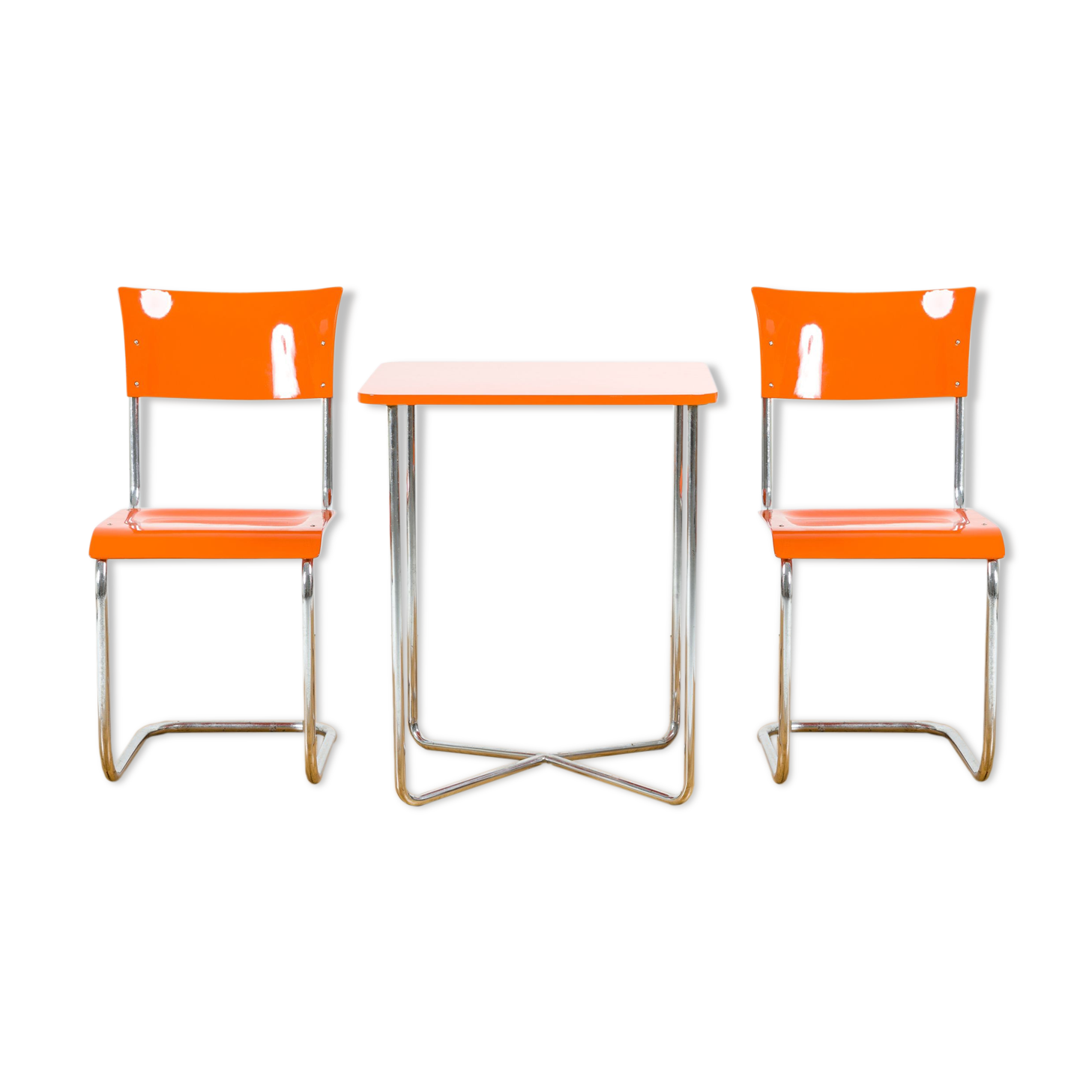 MÜCKE & MELDER 2 CHAIRS & TABLE SET, 1940S