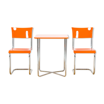 MÜCKE & MELDER 2 CHAIRS & TABLE SET, 1940S