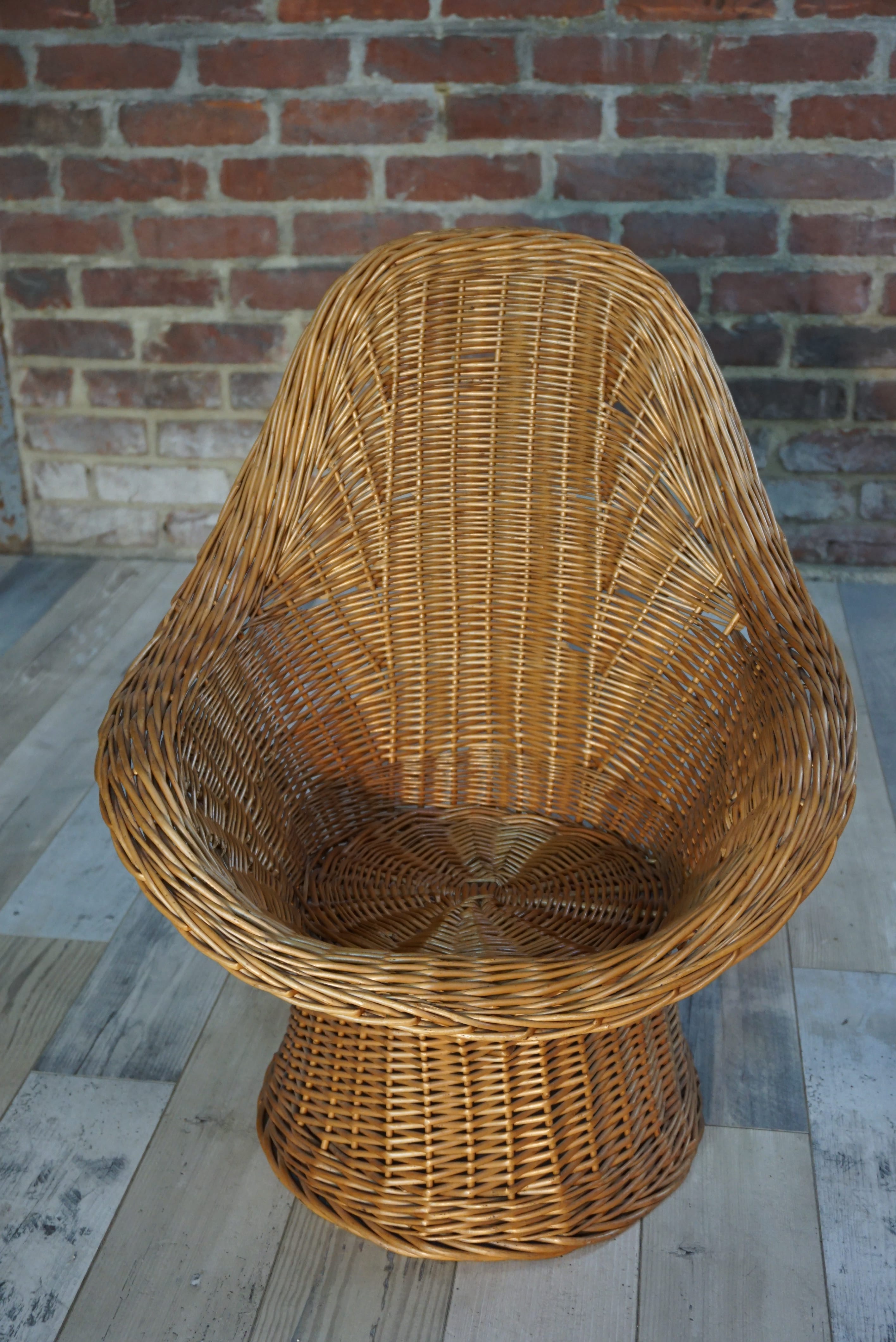 Children's wicker basket chair for Rohe 60s design Wim Den Boon