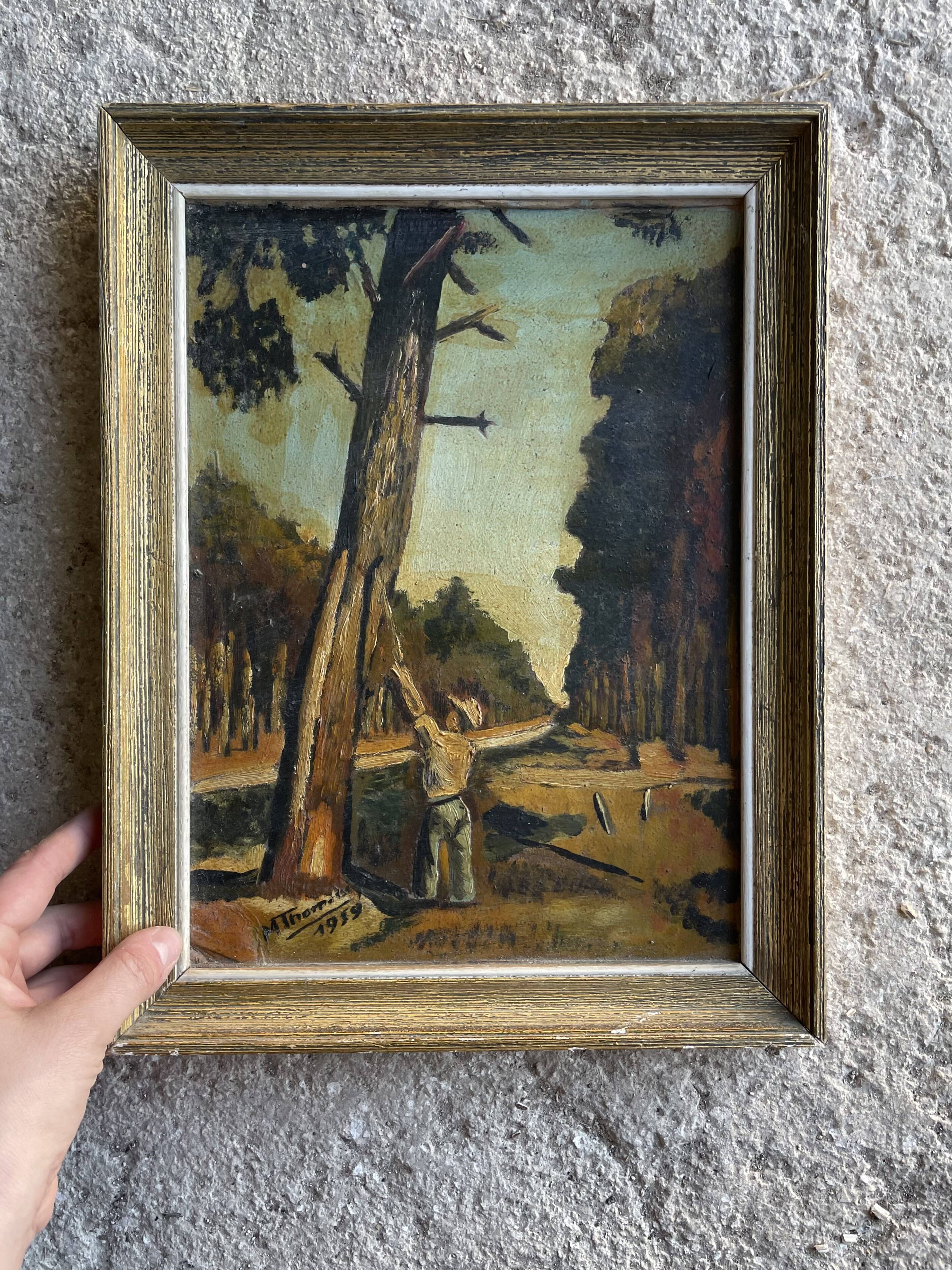 Painting signed M. Thomas, 1959