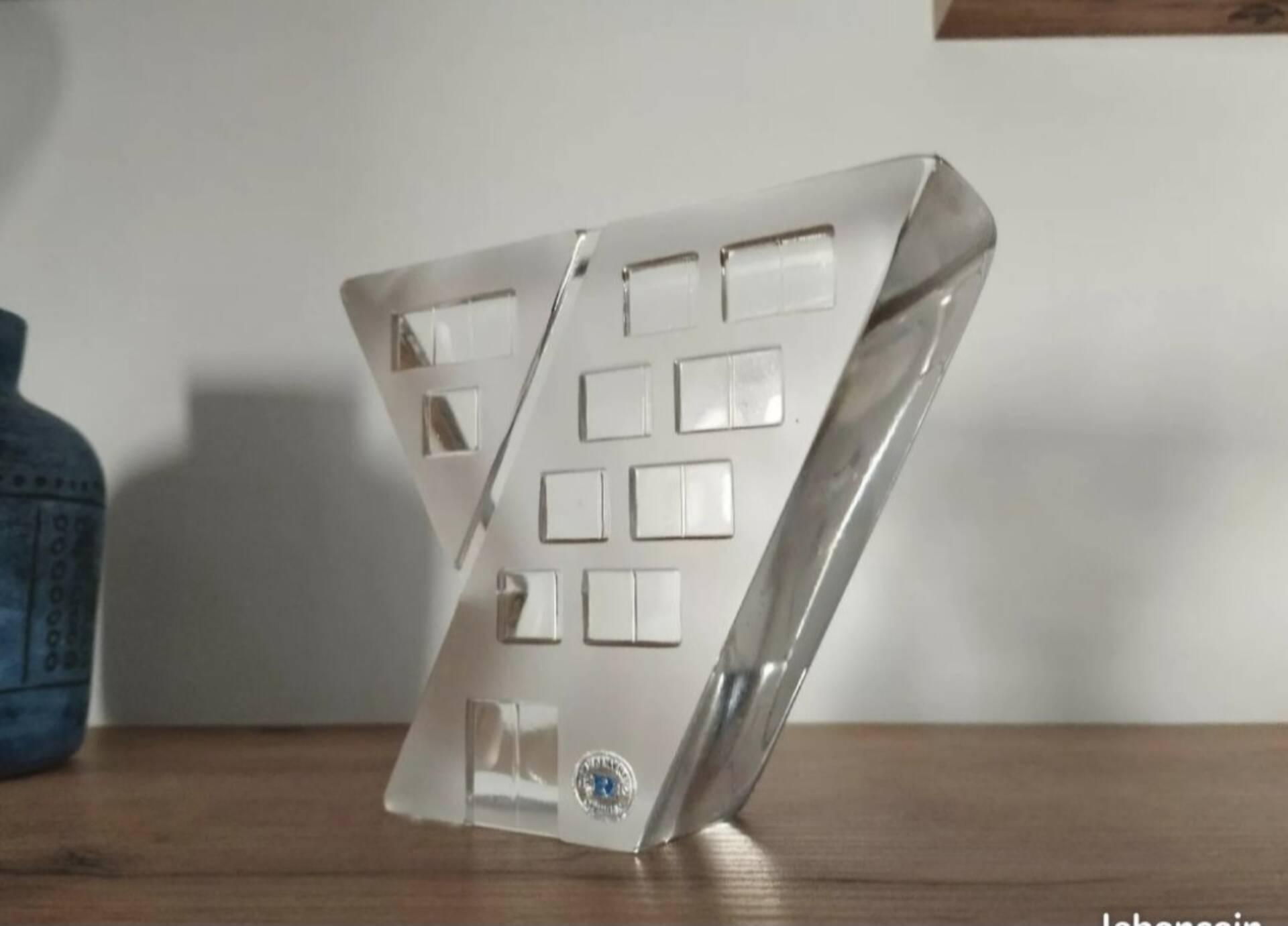 Free-standing glass sculpture by a designer from Reijmyre.