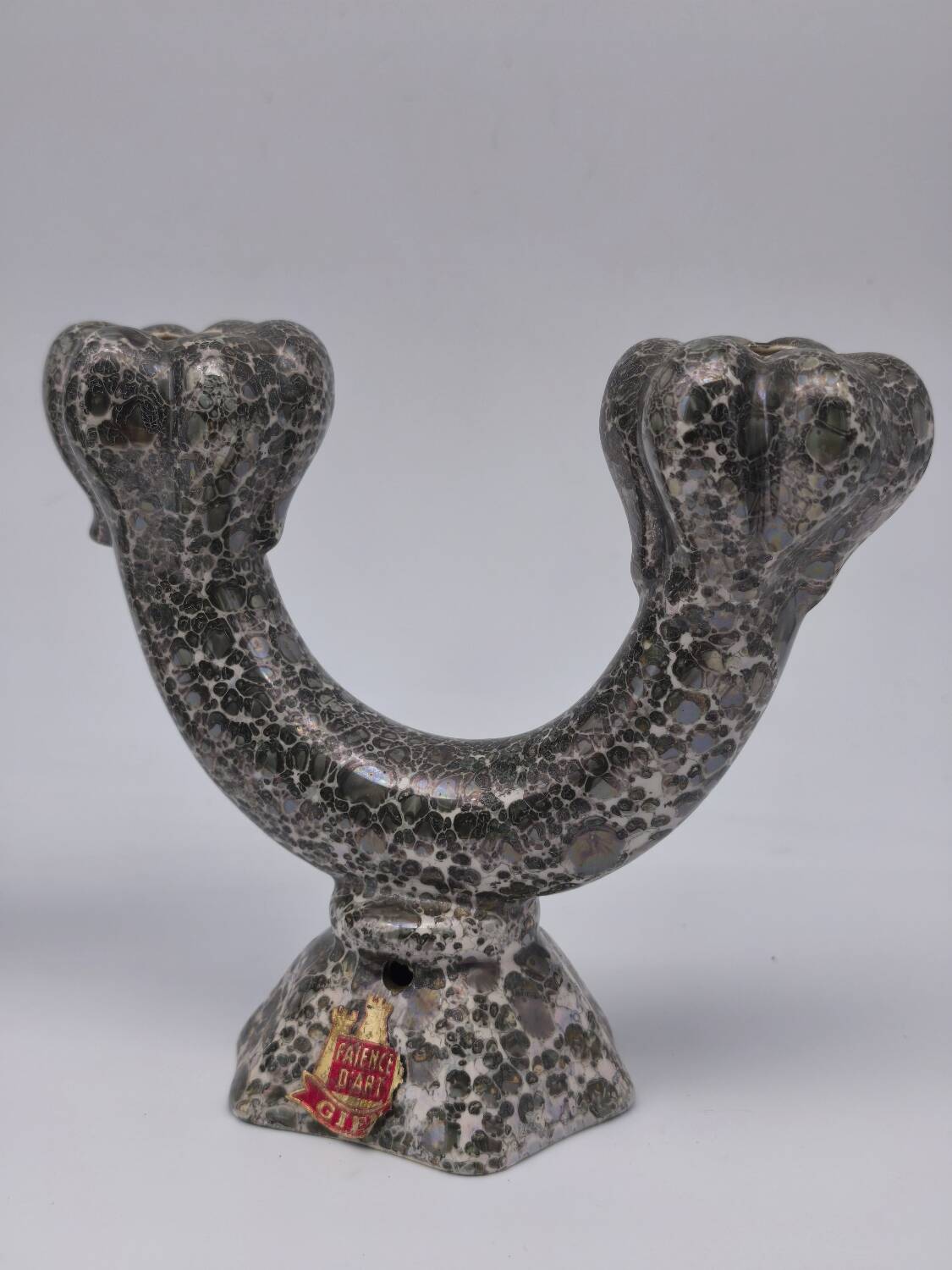 Art pottery candlesticks from Gien