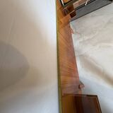 Varnished mahogany headboard, integrated bedside tables, 1960s