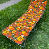 Vintage 70s floral sun lounger