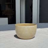 A small tall beige bowl CNP Grès Village France vintage D12