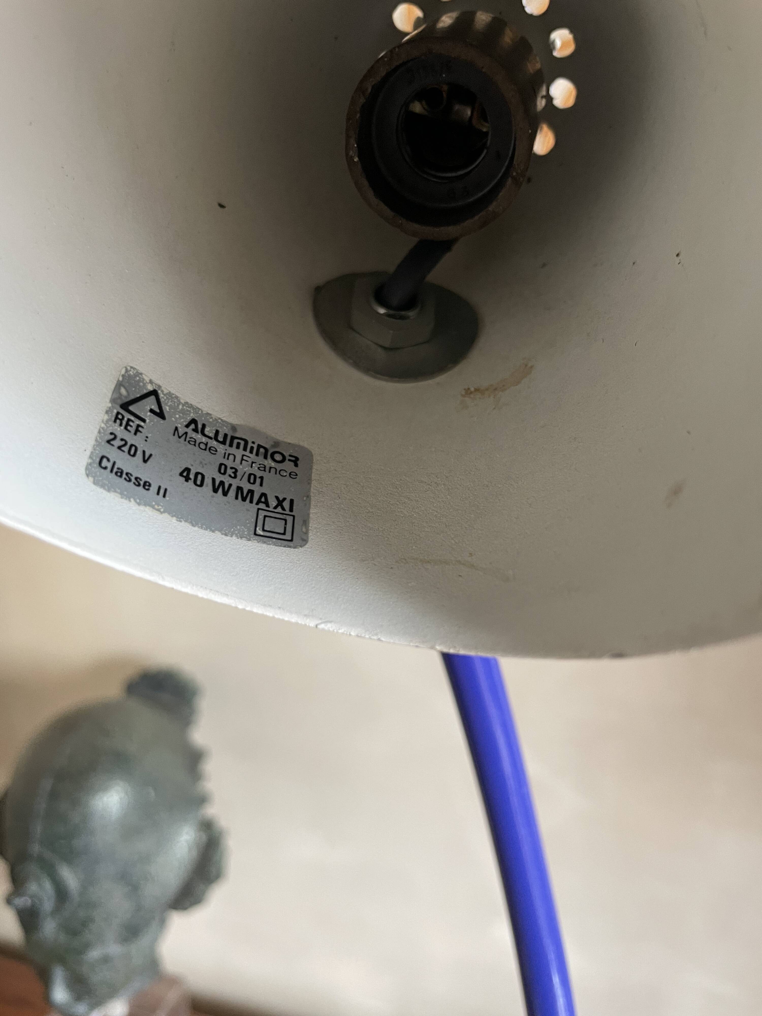 Vintage blue iron lamp