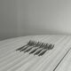 6 small silver plated metal dessert forks