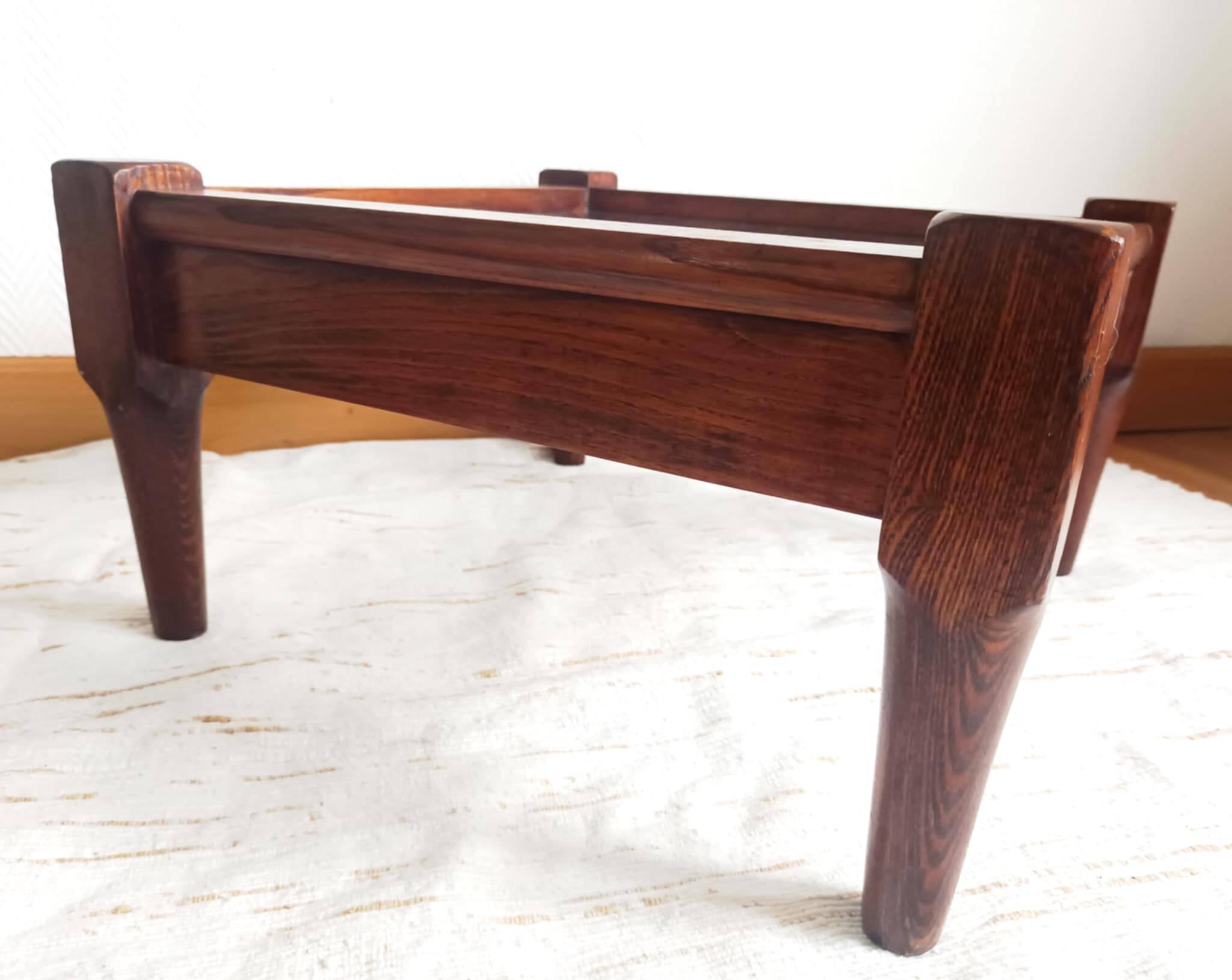 Scandinavian coffee table in wood and glass