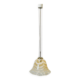 Original Venetian Murano Striped Art Glass Pendant Lamp Fazzoletto, Italy,