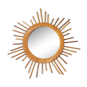 Vintage rattan sun mirror 36cm