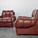Vintage leather sofas, Italy, 70s, set of 2