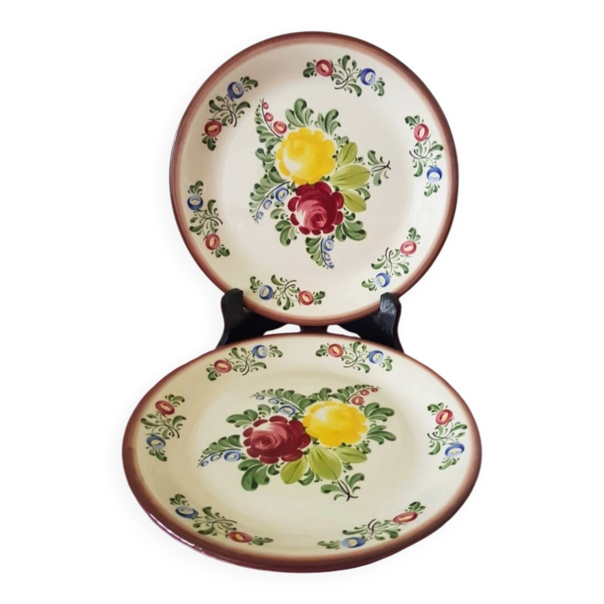 Pair of flat plates, Keller Keramik