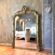 19th-century gilded antique pediment mirror