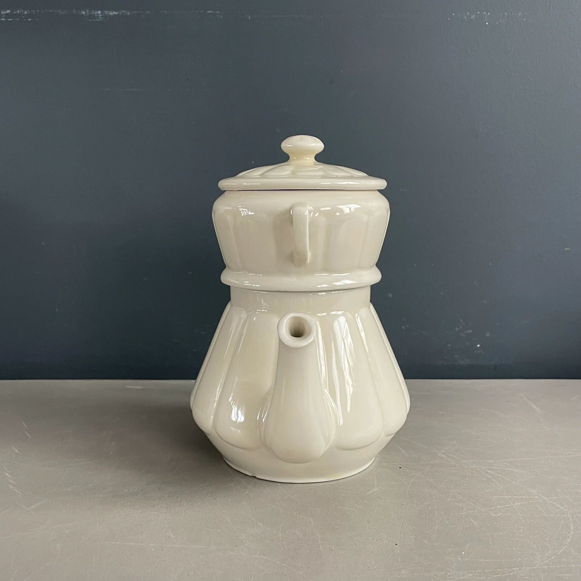 Old coffee pot with ceramic filter