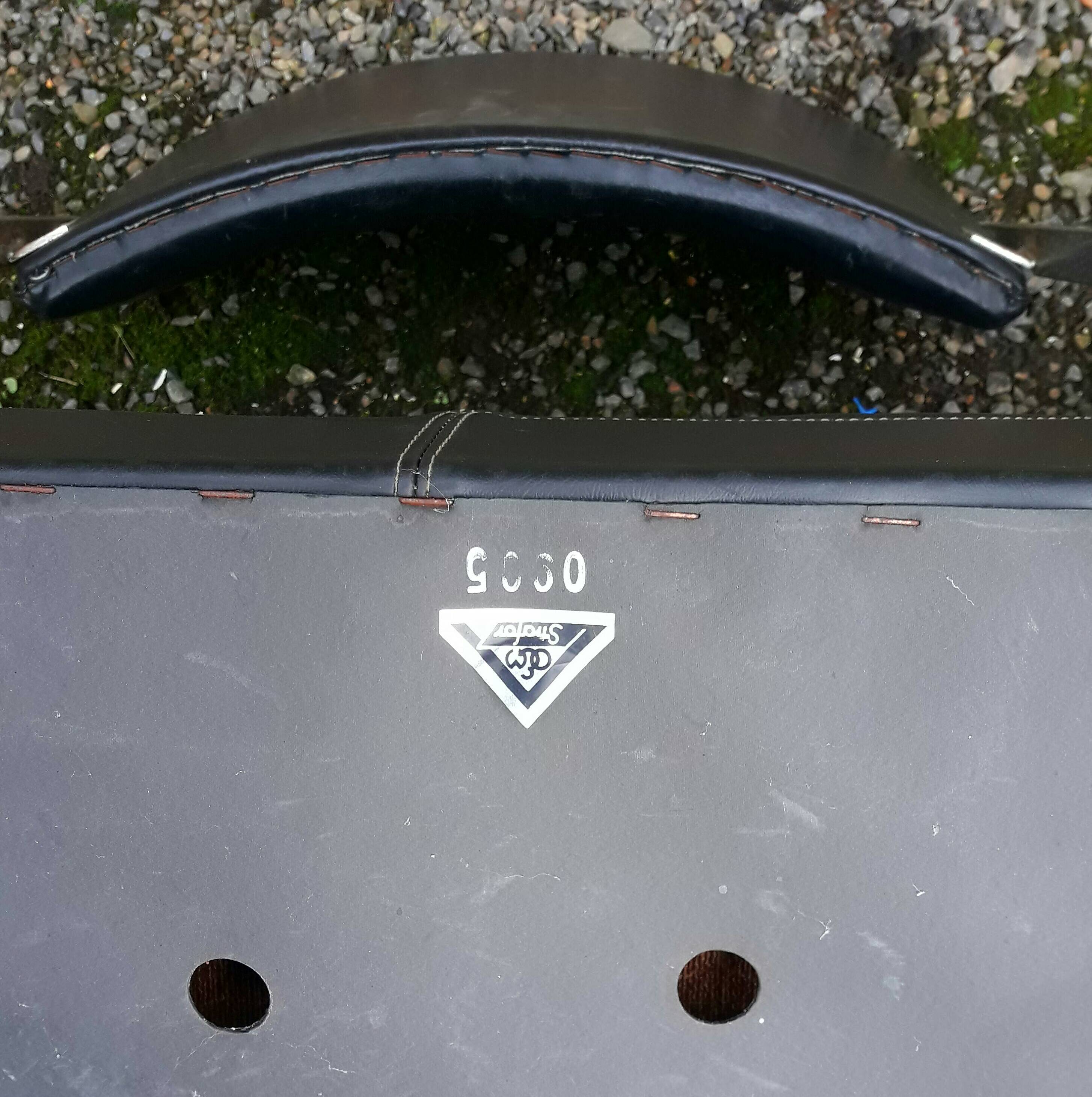 Pair of OEM Strafor 1960 leatherette chrome metal chairs