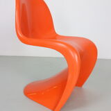 Orange Original Panton S Chairs by Verner Panton for Herman Miller, 1968