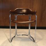 Vintage leather and chrome chair circa 1970