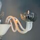 Venetian chandelier in white and colourless Murano glass, circa 1990.
