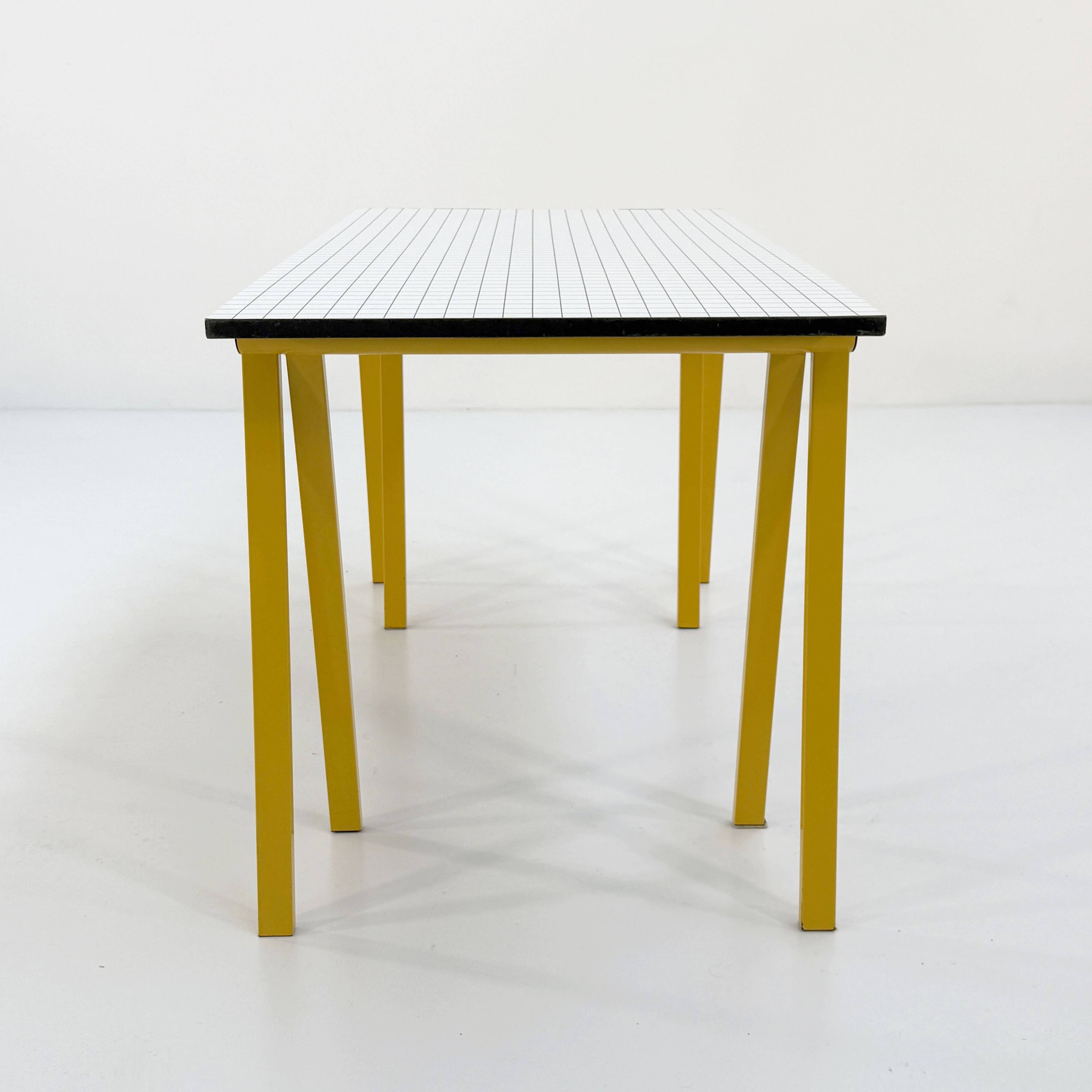 Yellow "Trestle" desk by Rodney Kinsman for Bieffeplast, 1980