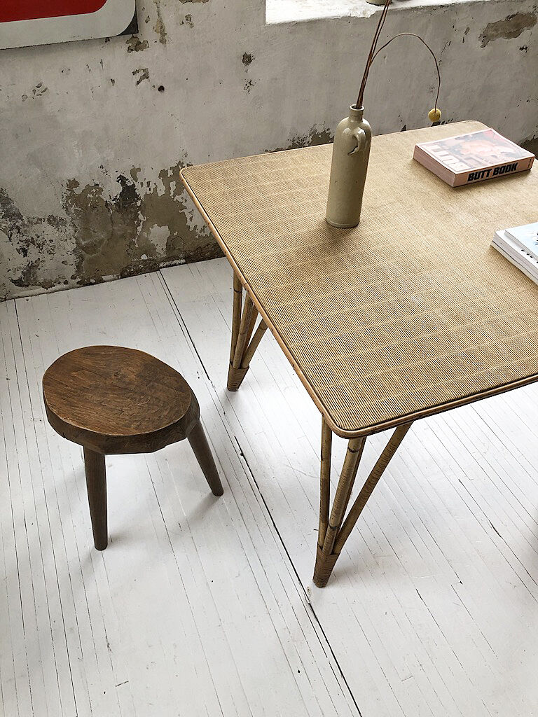 Vintage rattan meal table