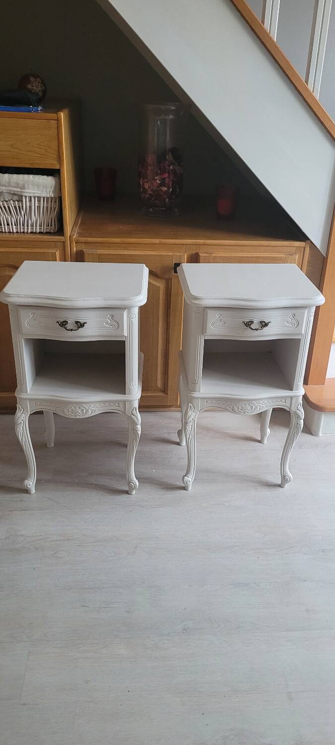 Louis XV style cherry wood bedside table