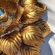 Sconce metal golden leaves 70s