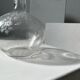 Engraved vintage wine decanter (cork reported)