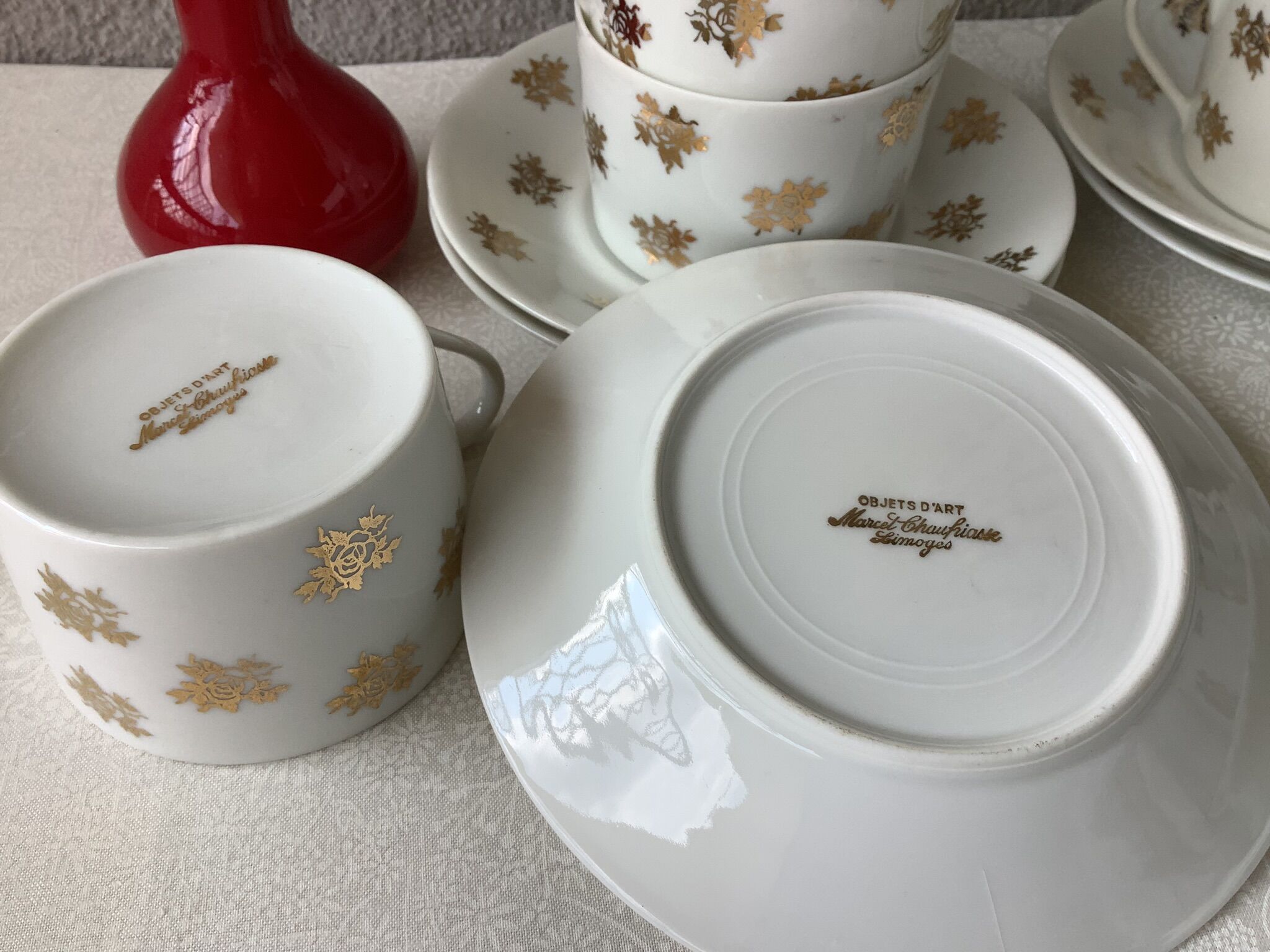 Marcel Chaufriasse Limoges tea cups