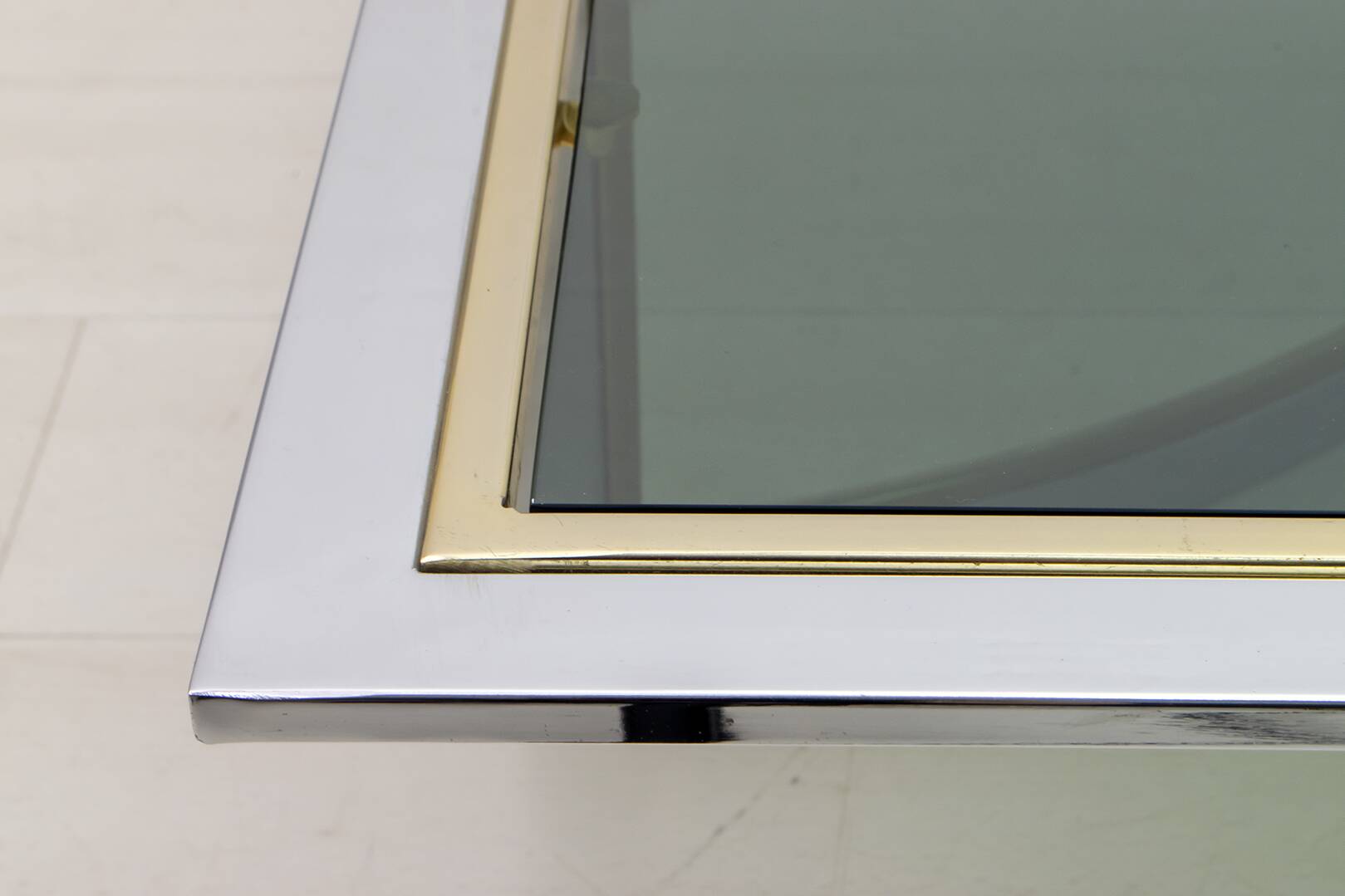 Mid-Century Modern Italian Chrome and Brass Coffee Table, 1970s