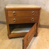 Walnut and marble dresser