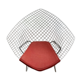 Fauteuil Diamond rouge H. Bertoïa édition Knoll contemporaine