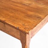 Farmhouse table with two large drawers. Oak wood. France, 1940s-50s
