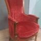 Directoire period bergère in red velvet.