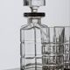 Whiskey decanter and set of 4 crystal glasses, 1970s