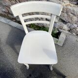 2 chaises viennoises en bois courbé blanc, 1950