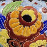 Ovoid vase, charles catteau, keramis, art deco period, fine earthenware, floral enamel decoration, vase col