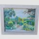 Mediterranean Garden – Original signed painting, bright landscape with a view