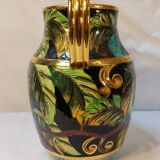 Vase à anses Vallauris à décor de perroquets et de fleurs