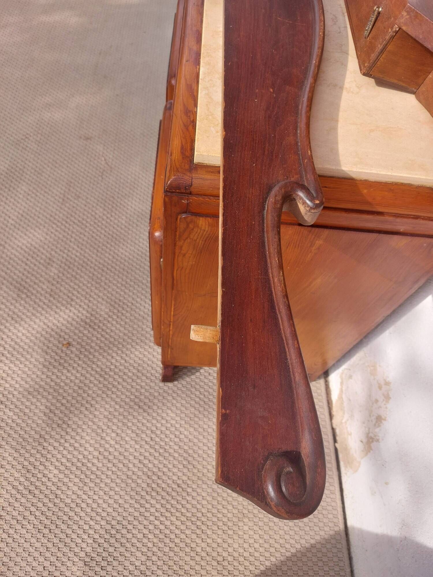 coat rack, hooks, wood and metal, vintage