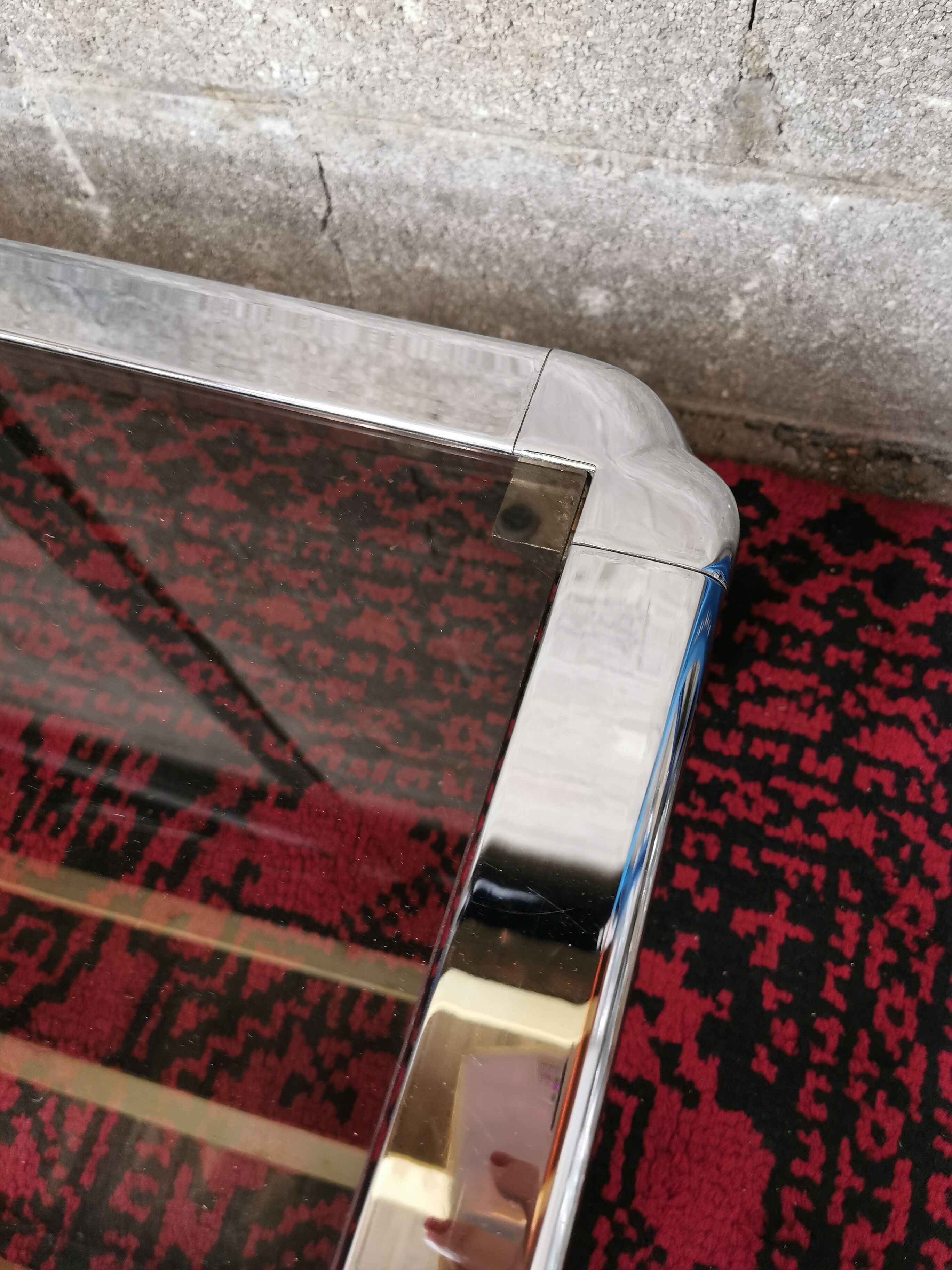 Chrome coffee table and smoked glass