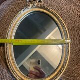 Old frame wall mirror oval gilded wood