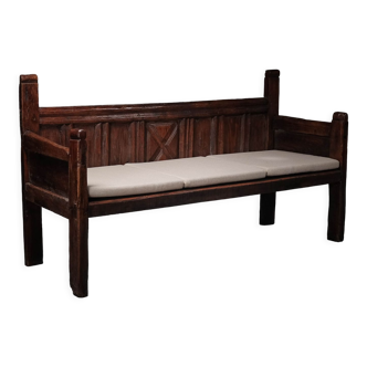 Carved bench, solid wood, nineteenth century