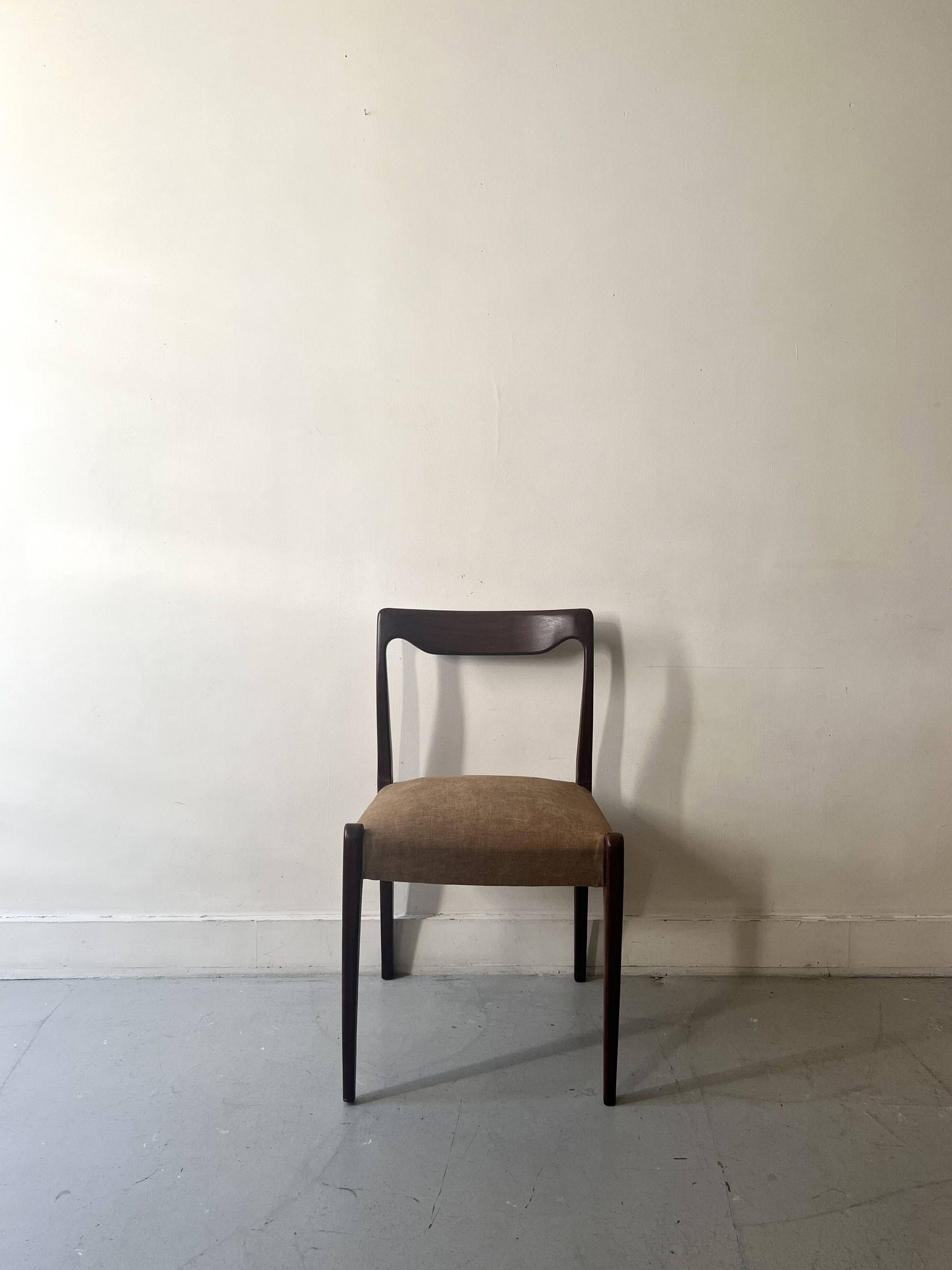 Scandinavian chair in teak & velvet by Niels Otto Moller, Denmark 1950