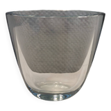 Large and heavy glass vase from Swedish Orrefors Glassworks.