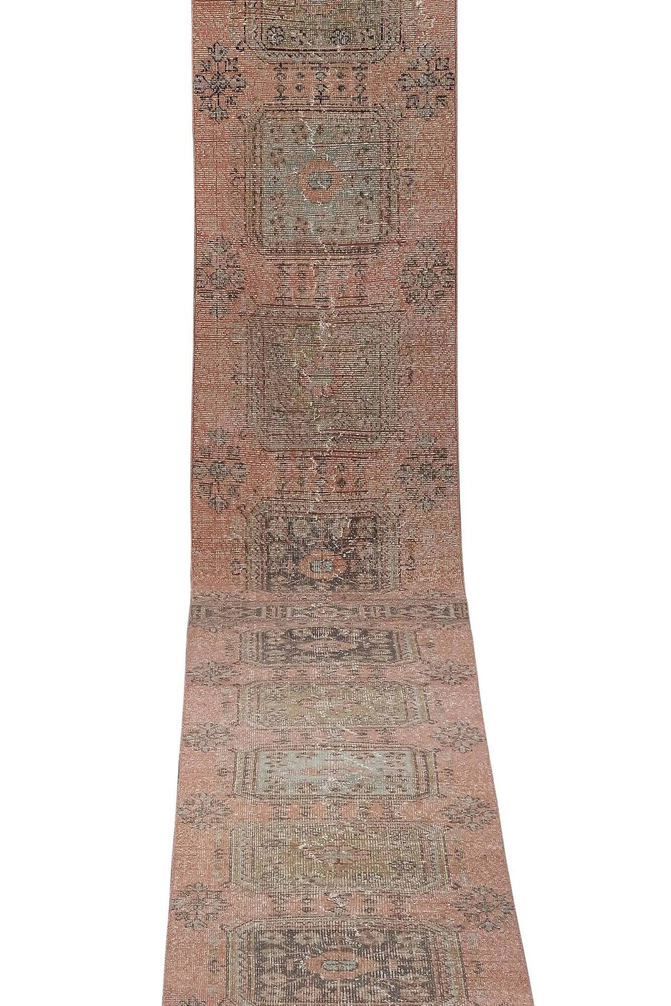 Vintage Turkish hallway rug 85x683 cm
