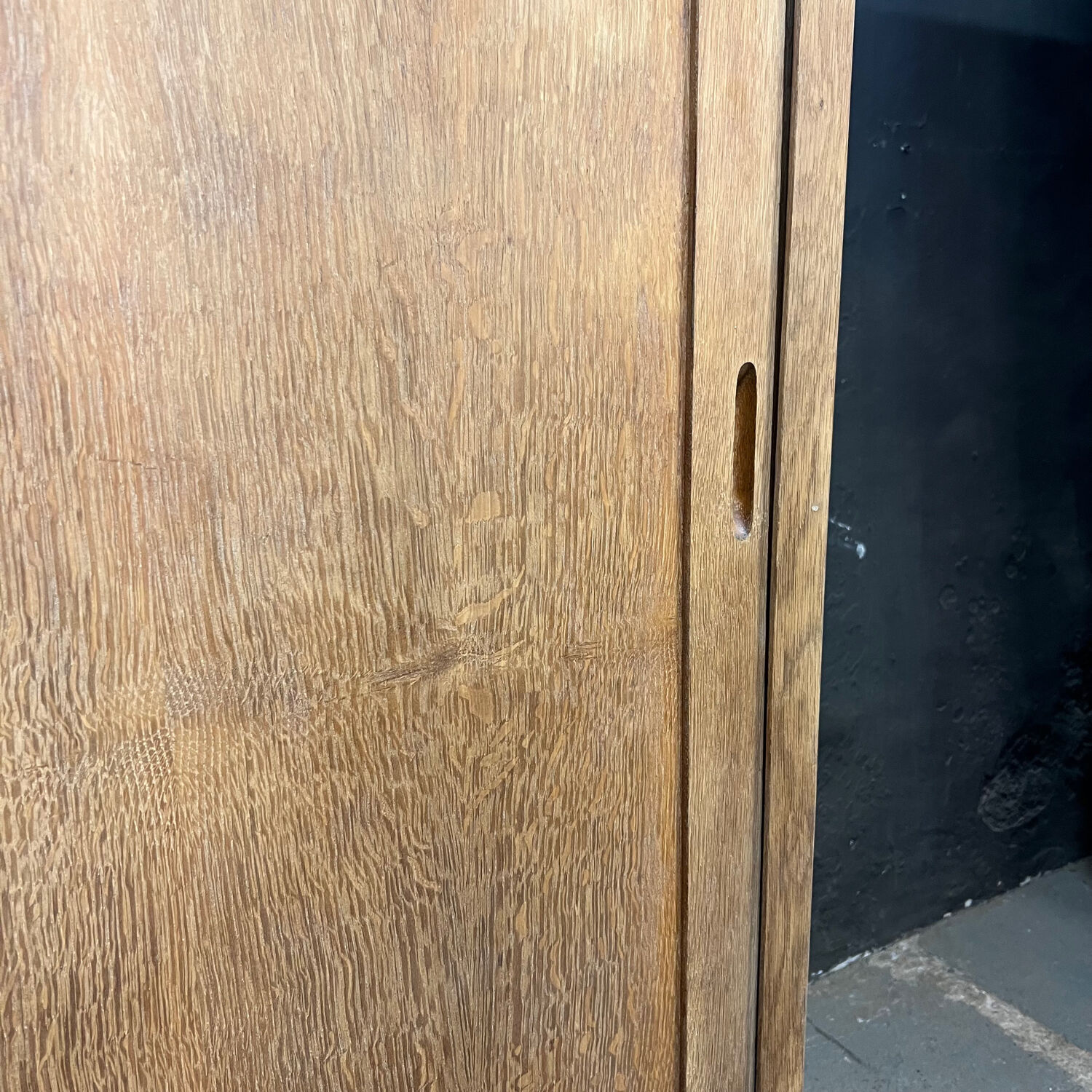 Vintage sliding wardrobe natural oak